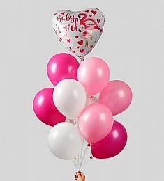 Шар фольгированный - Букет из шаров - Фламинго - 18" 12"