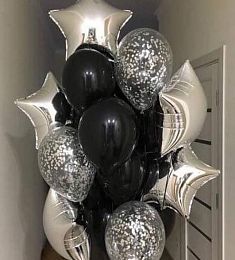 Композиция из шаров "Черное серебро"